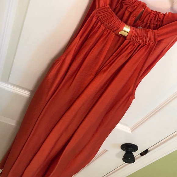 Island inspired orange flowy dress - Picture 5 of 7